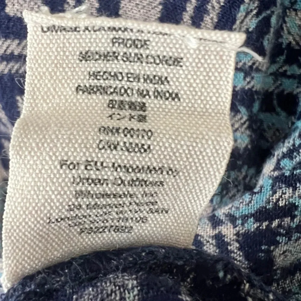 Free People Caravan Printed Blue Shirt Size XS EUC